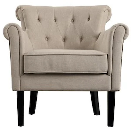 Transitional Accent Chair with Tufted Back